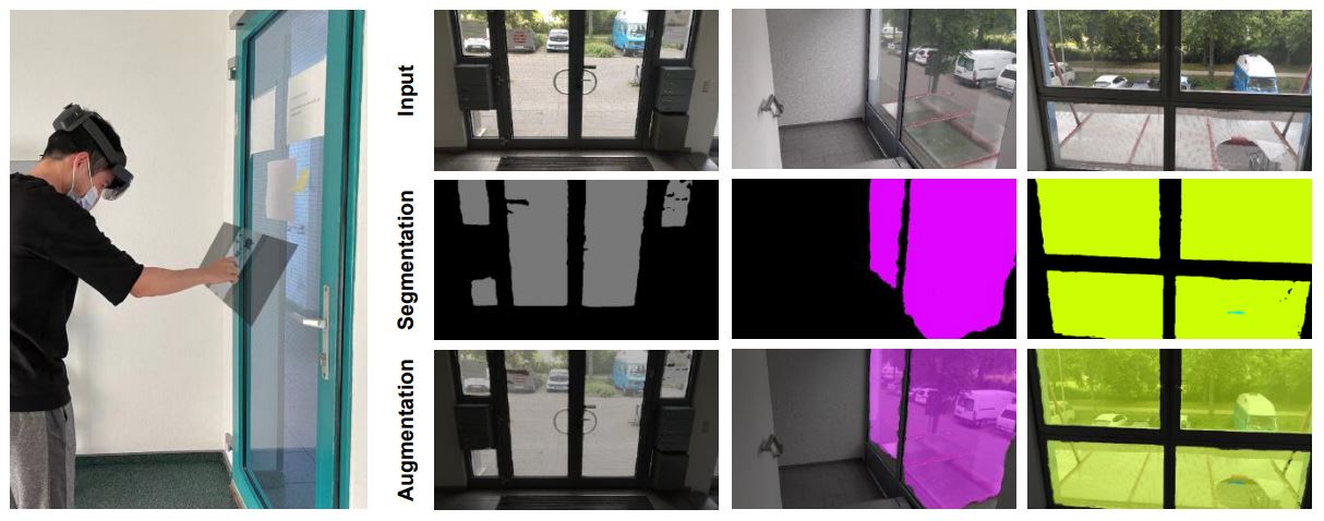 Trans4Trans: Efficient Transformer for Transparent Object Segmentation to Help Visually Impaired People Navigate in the Real World